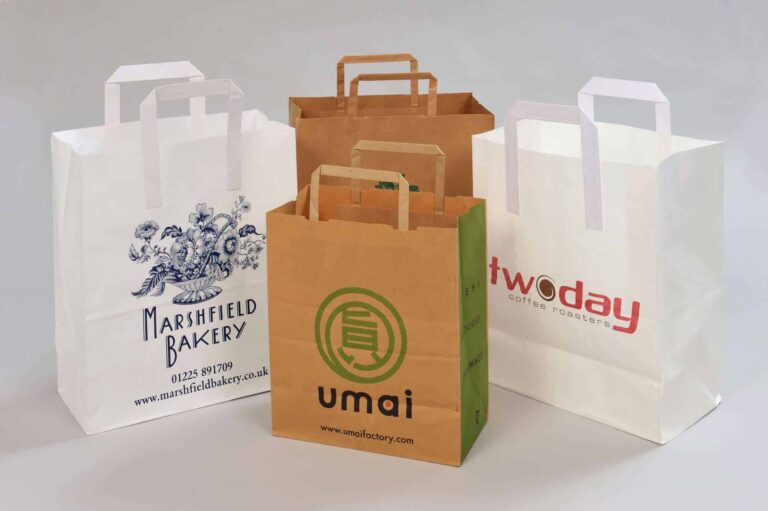 flat handle paper carrier bags